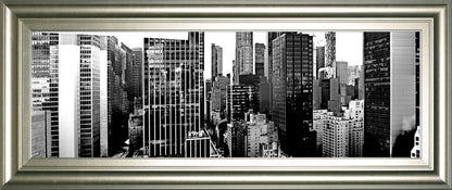 Panorama Of NYC VII By Jeff Pica - Framed Print Wall Art - Dark Gray