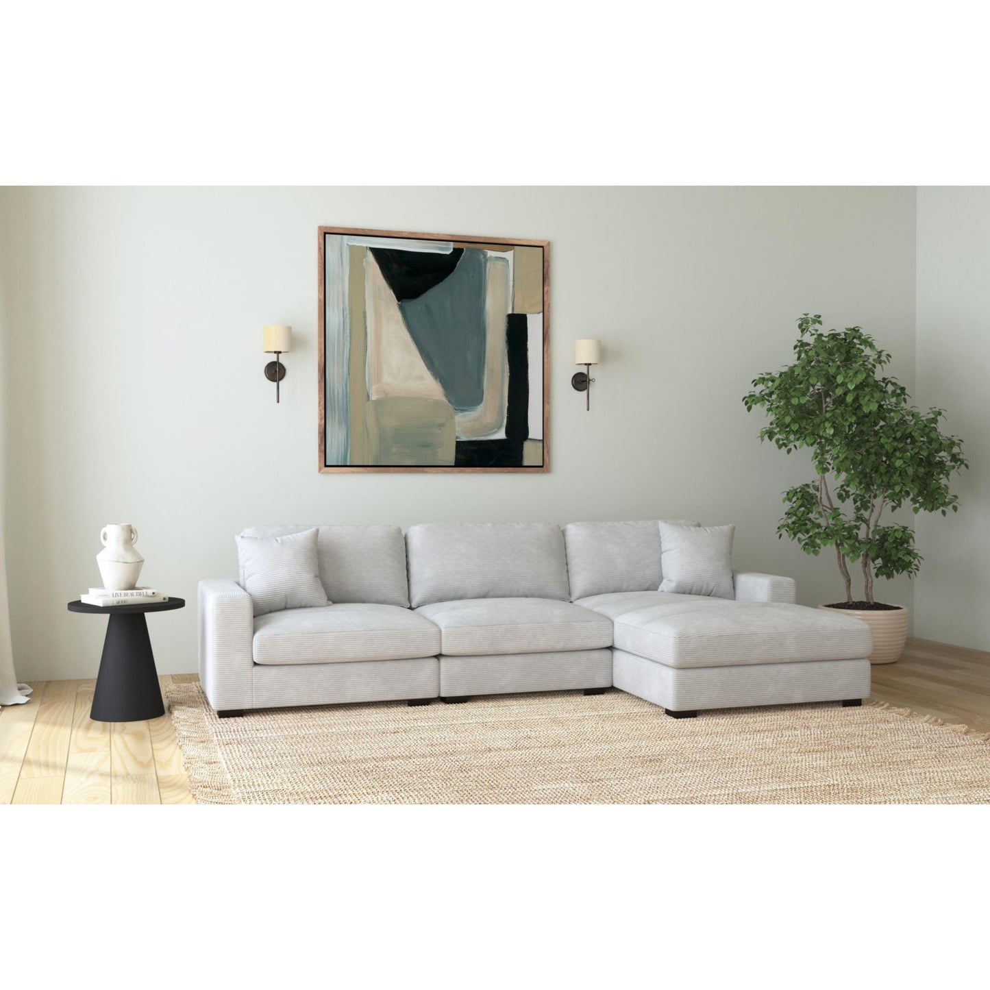 Arizona - Modular LHF Armchair With 1 Pillow 20" - Steno Stone