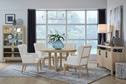 Somerset - Dining Arm Chair With Upholstered Seat & Back (Set of 2) - Butternut and Omari Natural