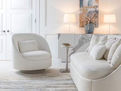 Artistica Upholstery - Genevieve Swivel Fabric Chair - White