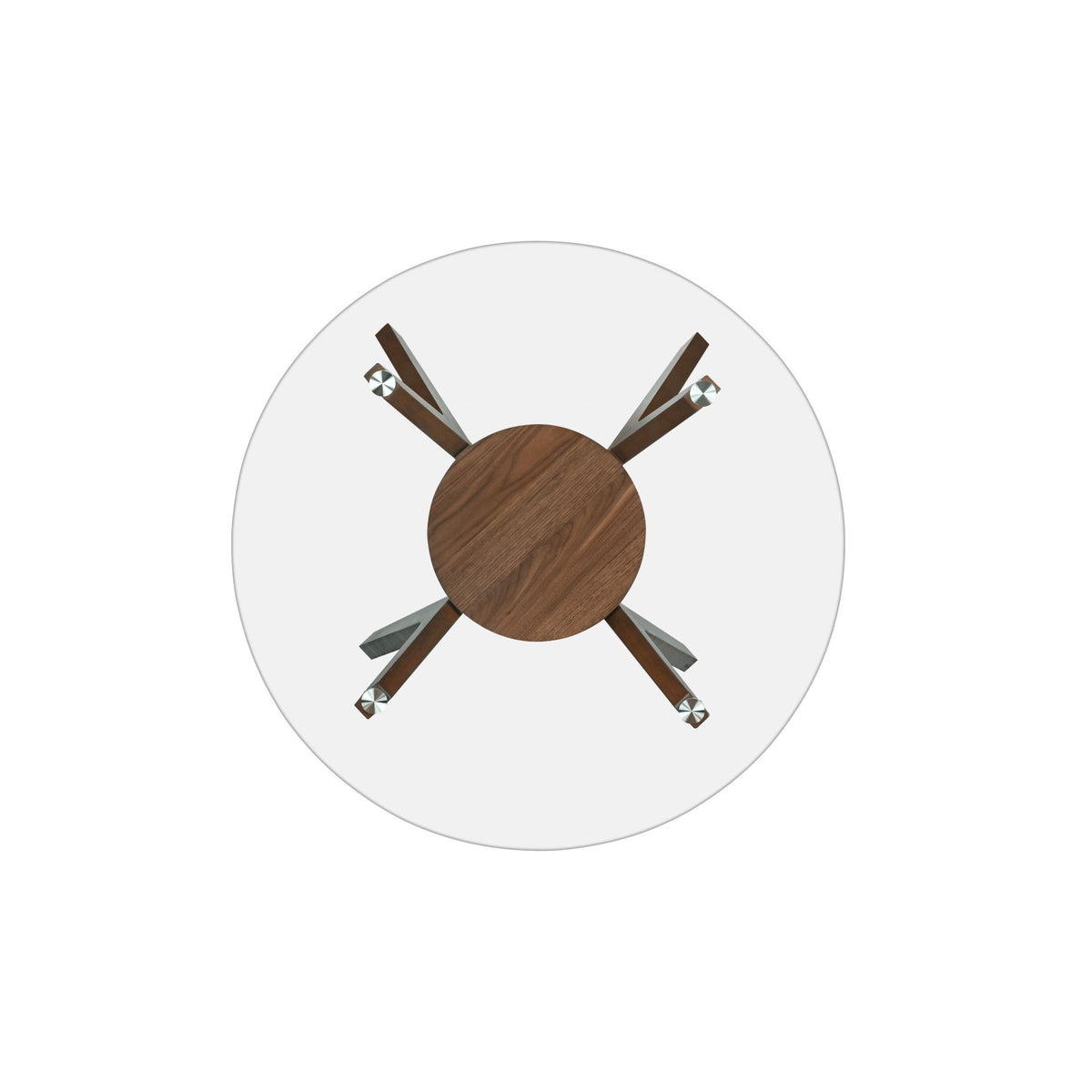 Oscar - Counter Table Base For Glass Top Counter Table - Walnut