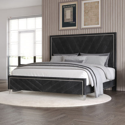 Ava - Eastern King Headboard, Footboard & Slat Kit - Ebony