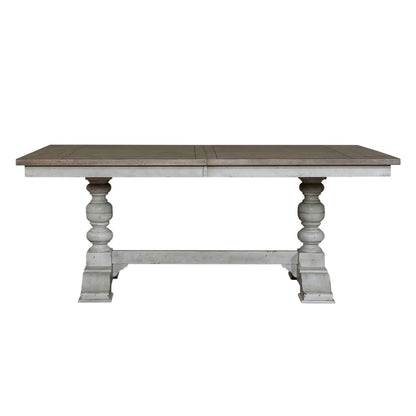Whitney - Trestle Table Top - Antique Linen / Weathered Gray