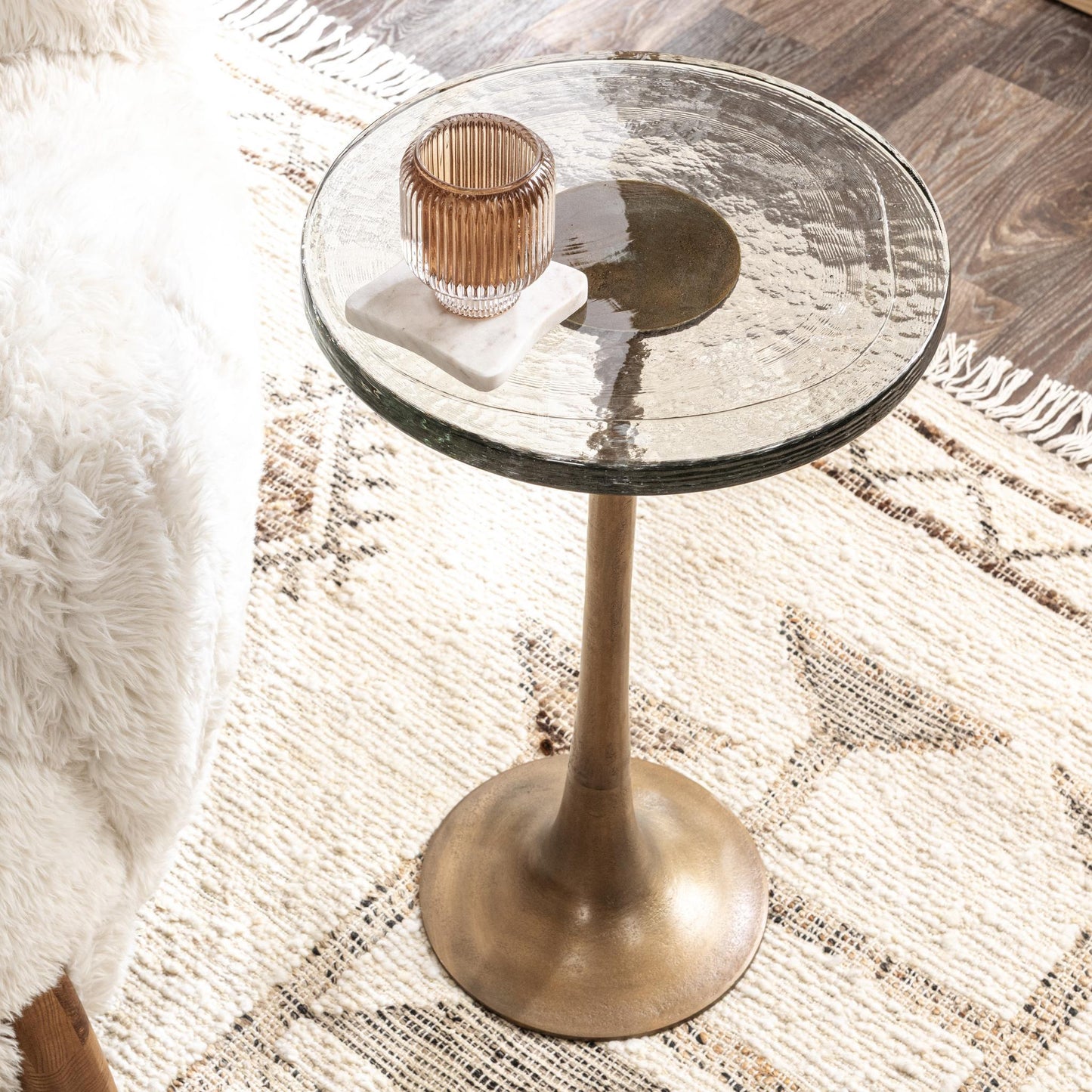 Fabiana - Round Accent Table - Brass