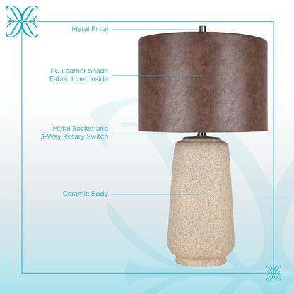 "Rustic Harmony" Ceramic Table Lamp (Set of 2) - Rock