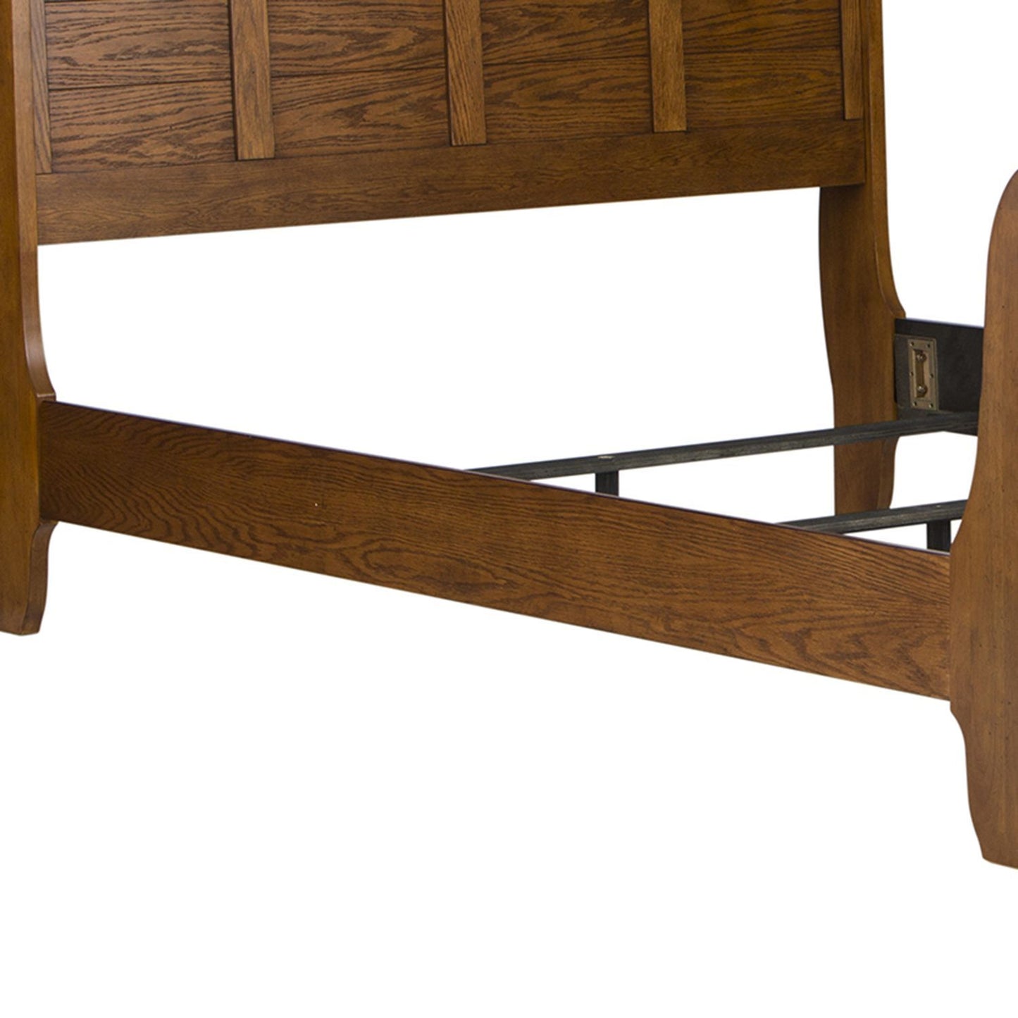 Grandpas Cabin - Queen Sleigh Rails - Aged Oak