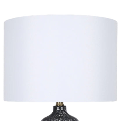 Midnight Weave Art Glass & Metal Table Lamp (Set of 2) - Midnight Weave Art Glass
