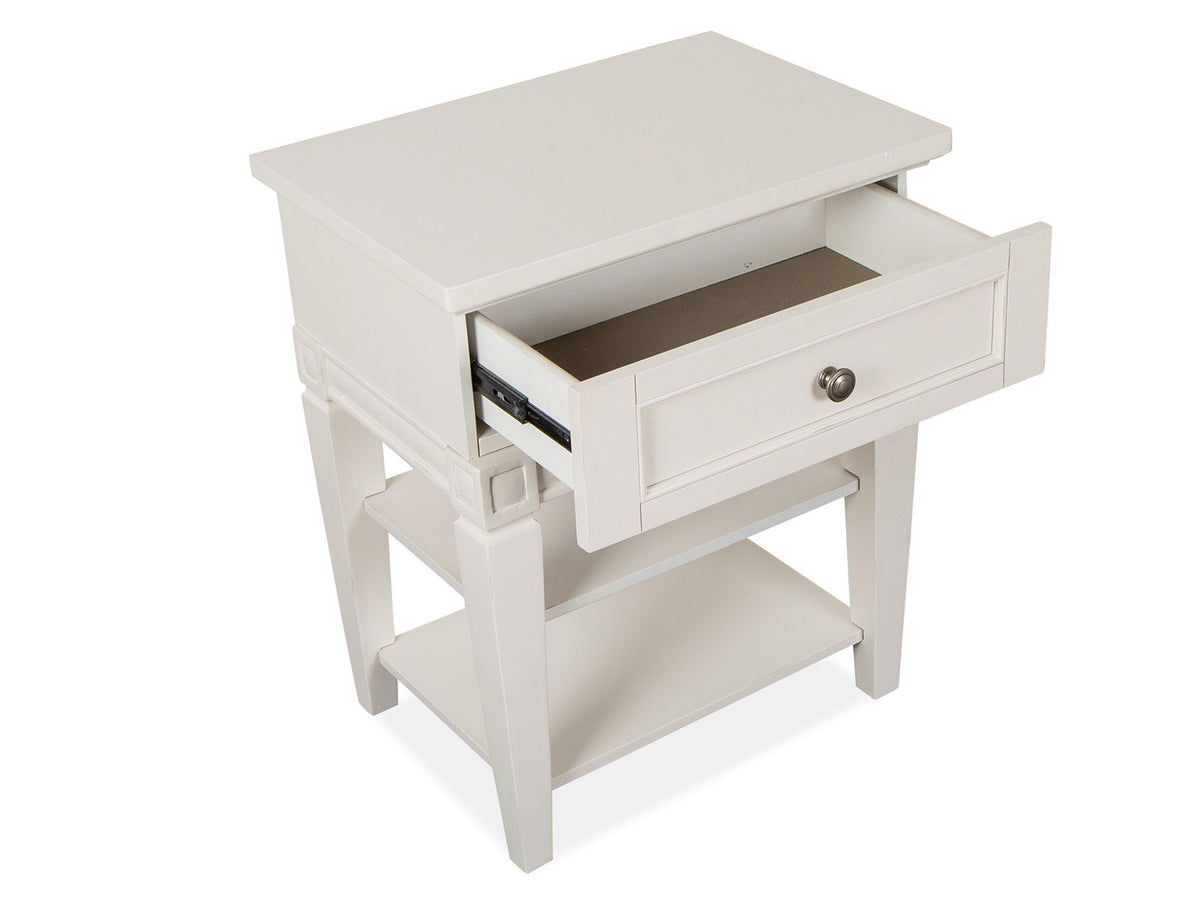 Willowbrook - Open Nightstand - Egg Shell White With Slight Rub Through