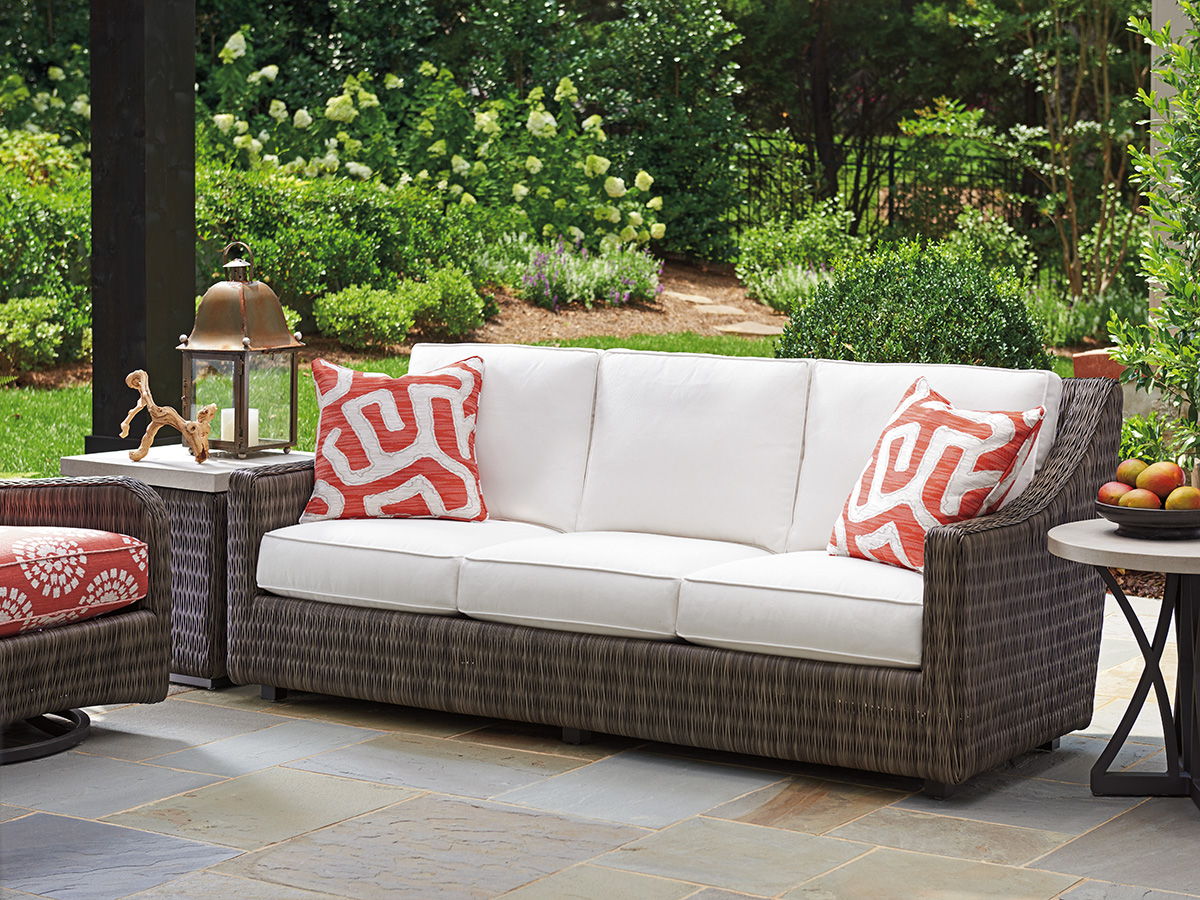 Cypress Point Ocean Terrace - Demi Sofa - Dark Gray / White
