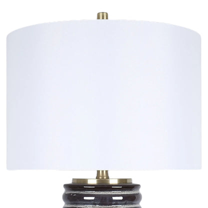Ripple Charcoal Ribbed Ceramic Table Lamp (Set of 2) - Speckled Charcoal