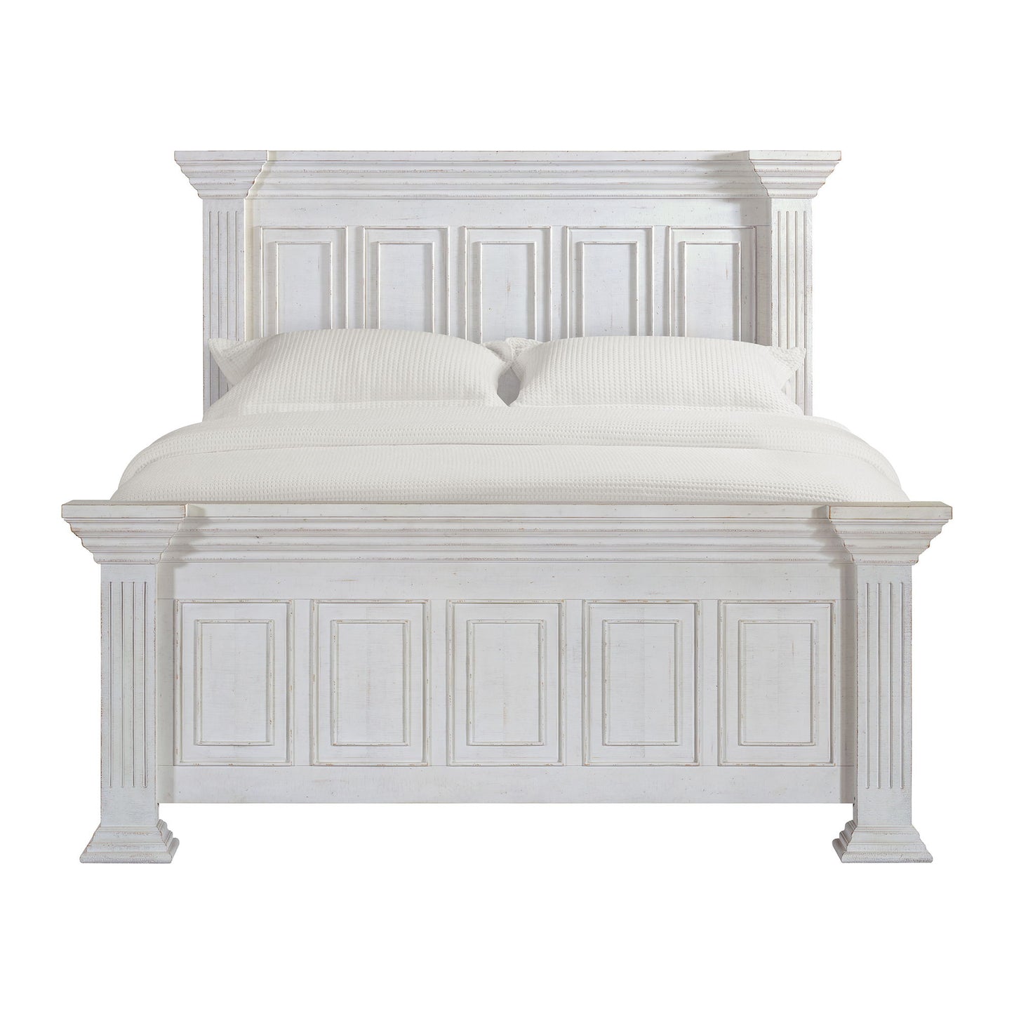 Heather - King Panel Footboard With Slats - Rustic White