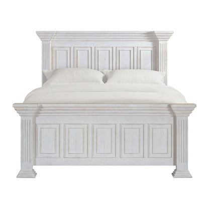 Heather - King Panel Footboard With Slats - Rustic White