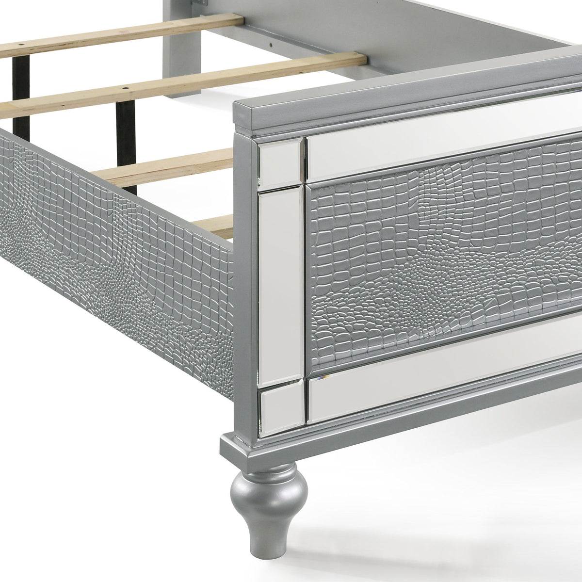 Valentino - 3/3 Twin Headboard - Silver