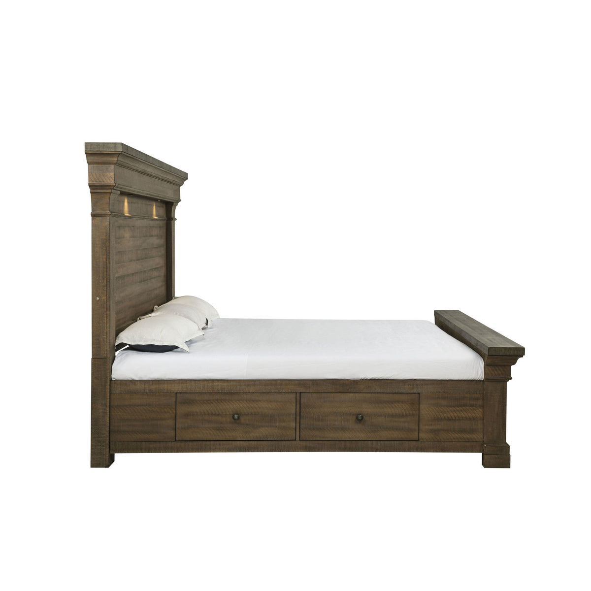 Augusta - 5/0 Queen Footboard & Roll Out Slats - Rustic Brown
