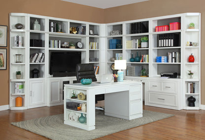 Catalina - Two Piece Writing Desk With Power Center And USB - Cottage White