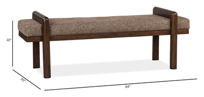 Belville - Upholstered Bench - Chestnut Brown