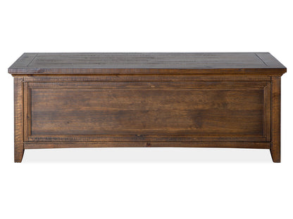 Bay Creek - Lift Top Storage Cocktail Table With Casters - Toasted Nutmeg