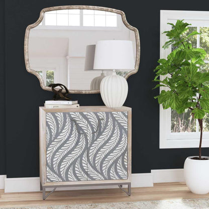 Leia - Bar Cabinet - White Mango / Ivory Bone / Gray