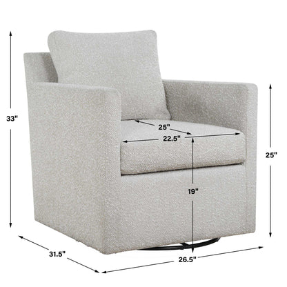 Tisdell - Swivel/Glider Chair - Cream