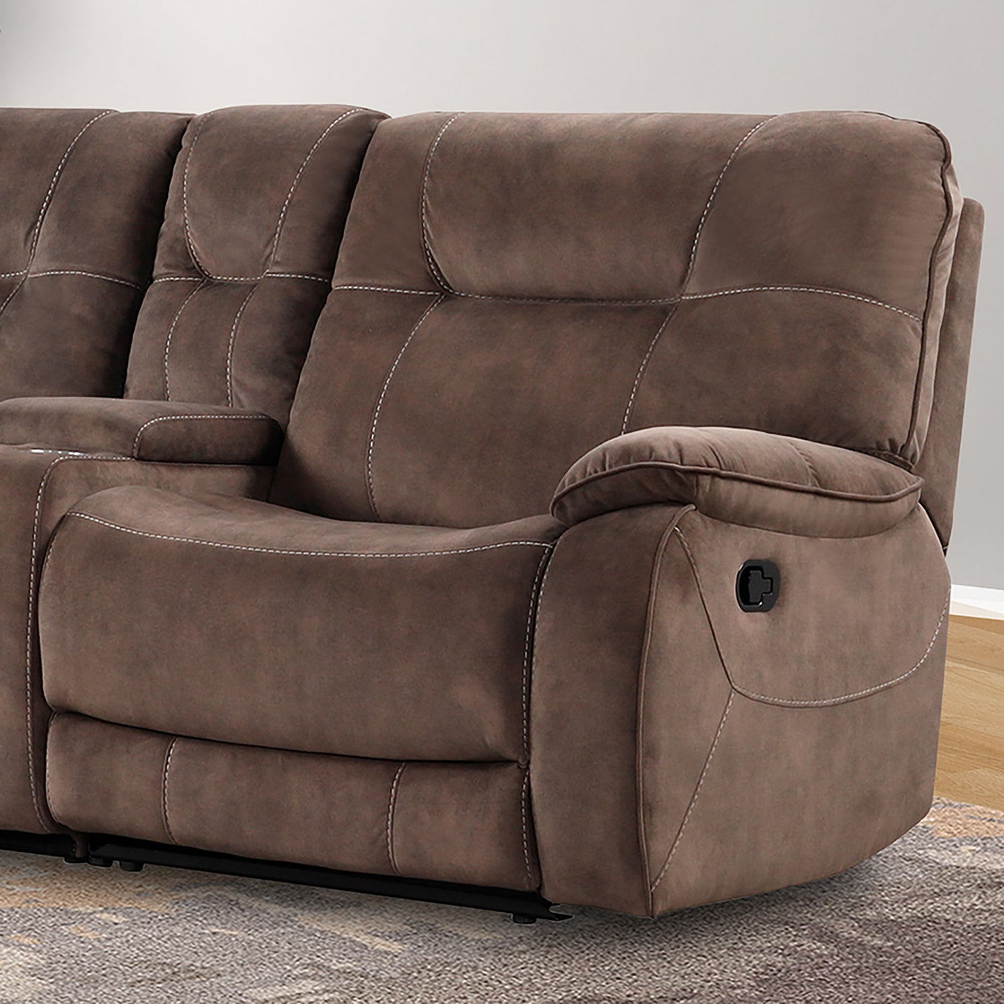 Cooper - Manual Right Arm Facing Recliner - Shadow Brown