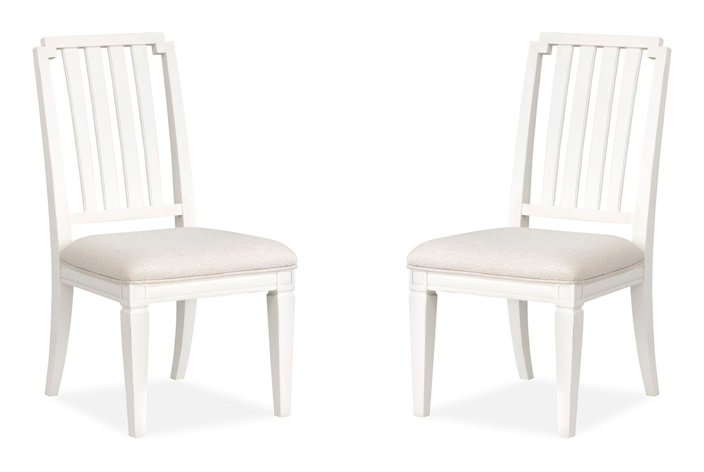 Willowbrook - Upholstered Side Chair With Wood Slat Back (Set of 2) - Egg Shell White