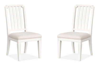 Willowbrook - Upholstered Side Chair With Wood Slat Back (Set of 2) - Egg Shell White