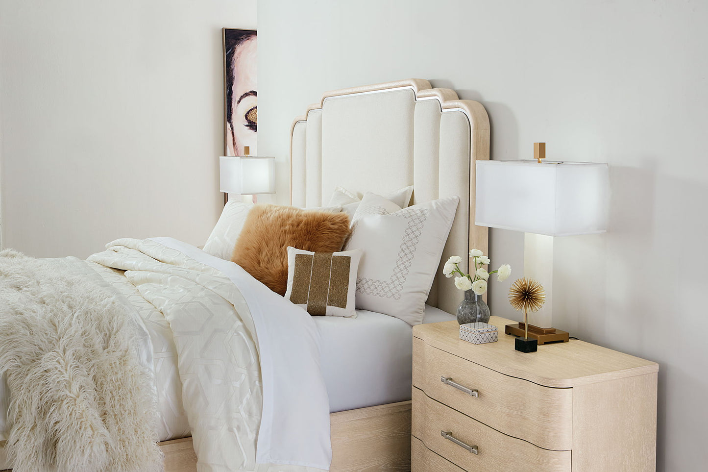 Nouveau Chic - Three Drawer Nightstand - Light Brown