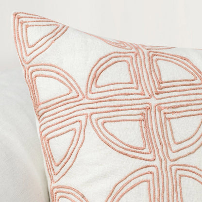 Villa Classics - Elea 22" x 22" Pillow - Ivory / Blush