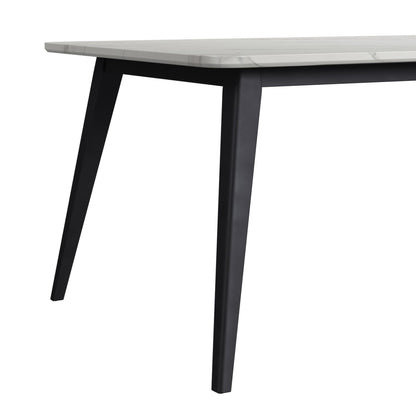 Marlene - Dining Table With White Faux Marble Top - White