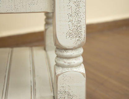 Stone - Chairside Table - Antiqued Ivory / Weathered Gray