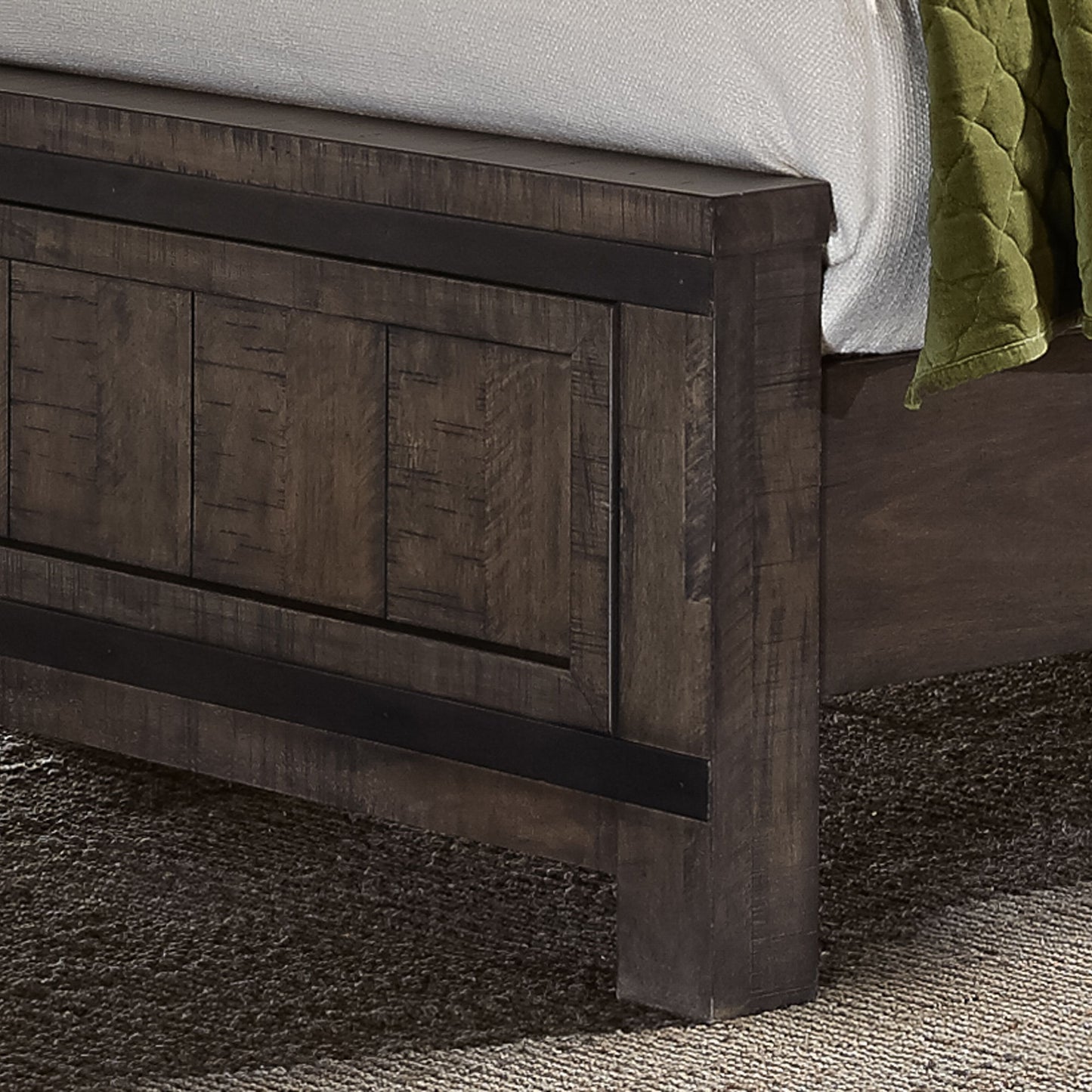 Thornwood Hills - Queen Panel Footboard - Rock Beaten Brown