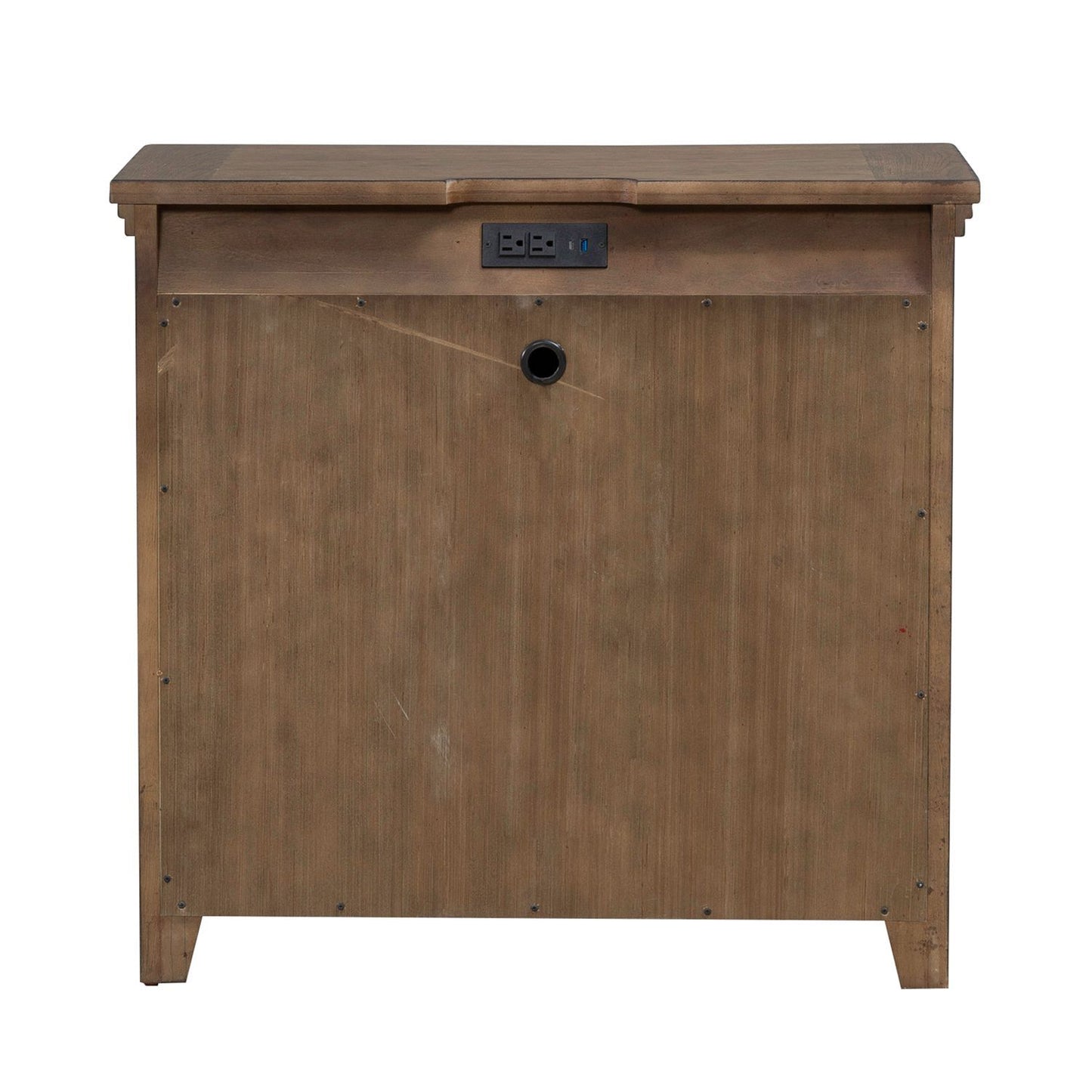 Carolina Park - 2 Door Bedside Chest With Charging Station - Amber Brown