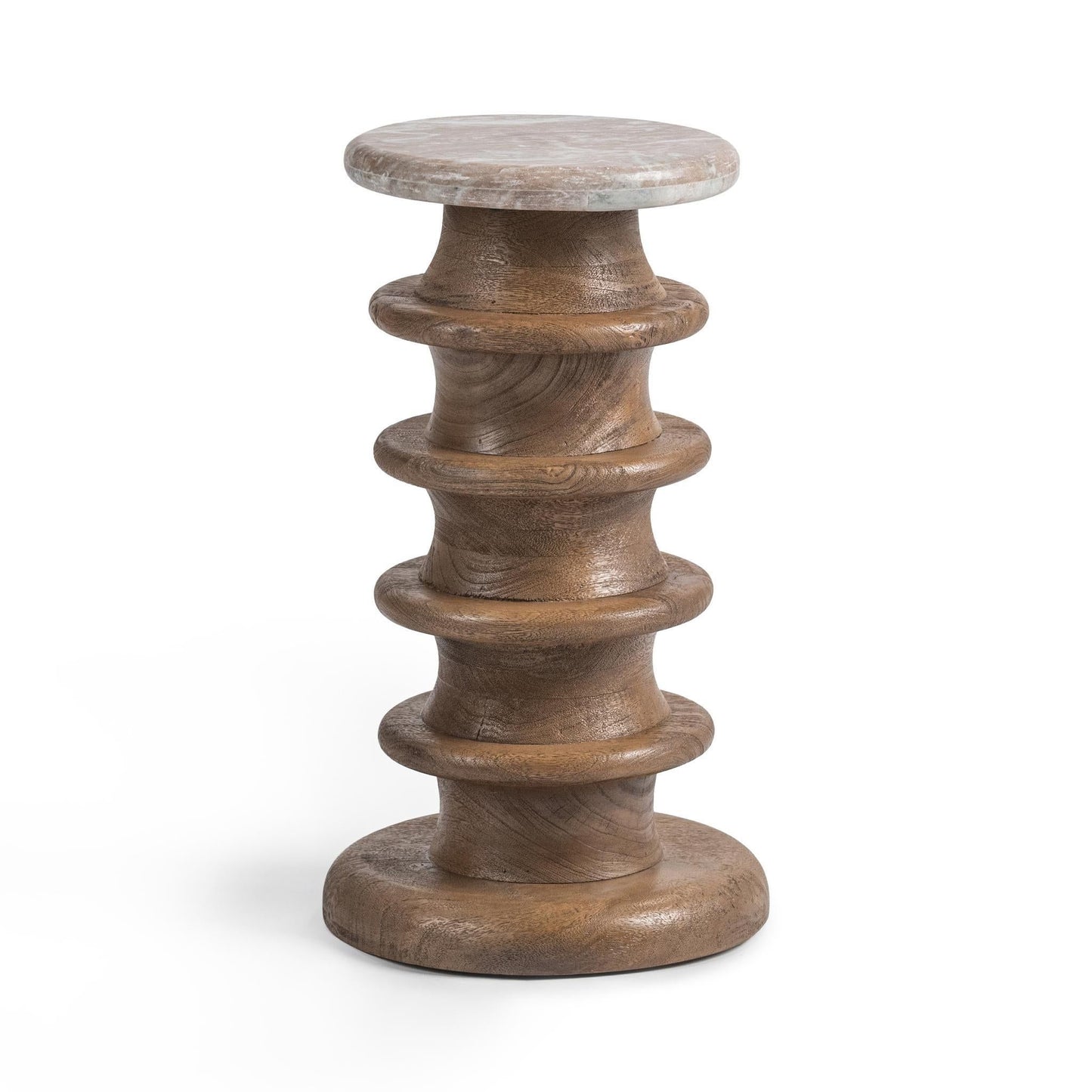 Alisa - Round Accent Table - Sable Stone