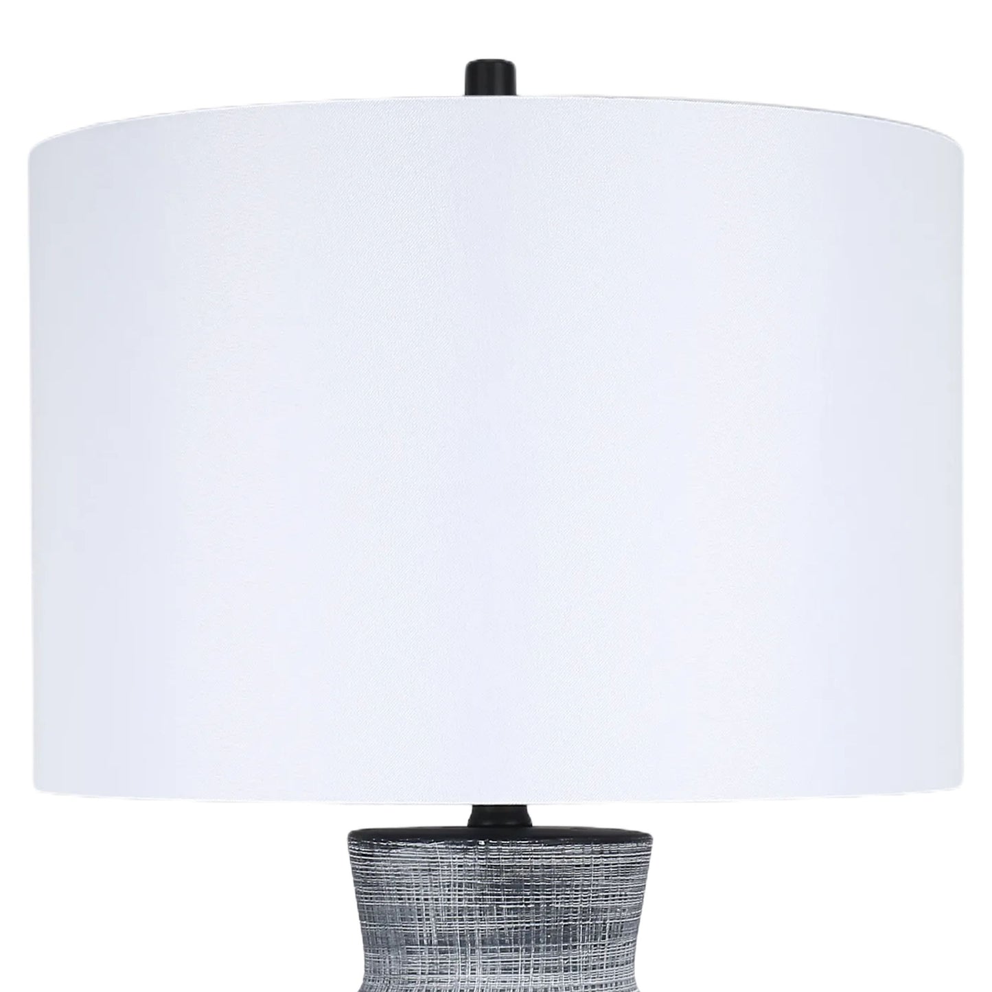 Textured Aura Textured Ceramic Table Lamp (Set of 2) - Textured Black And White Ceramic