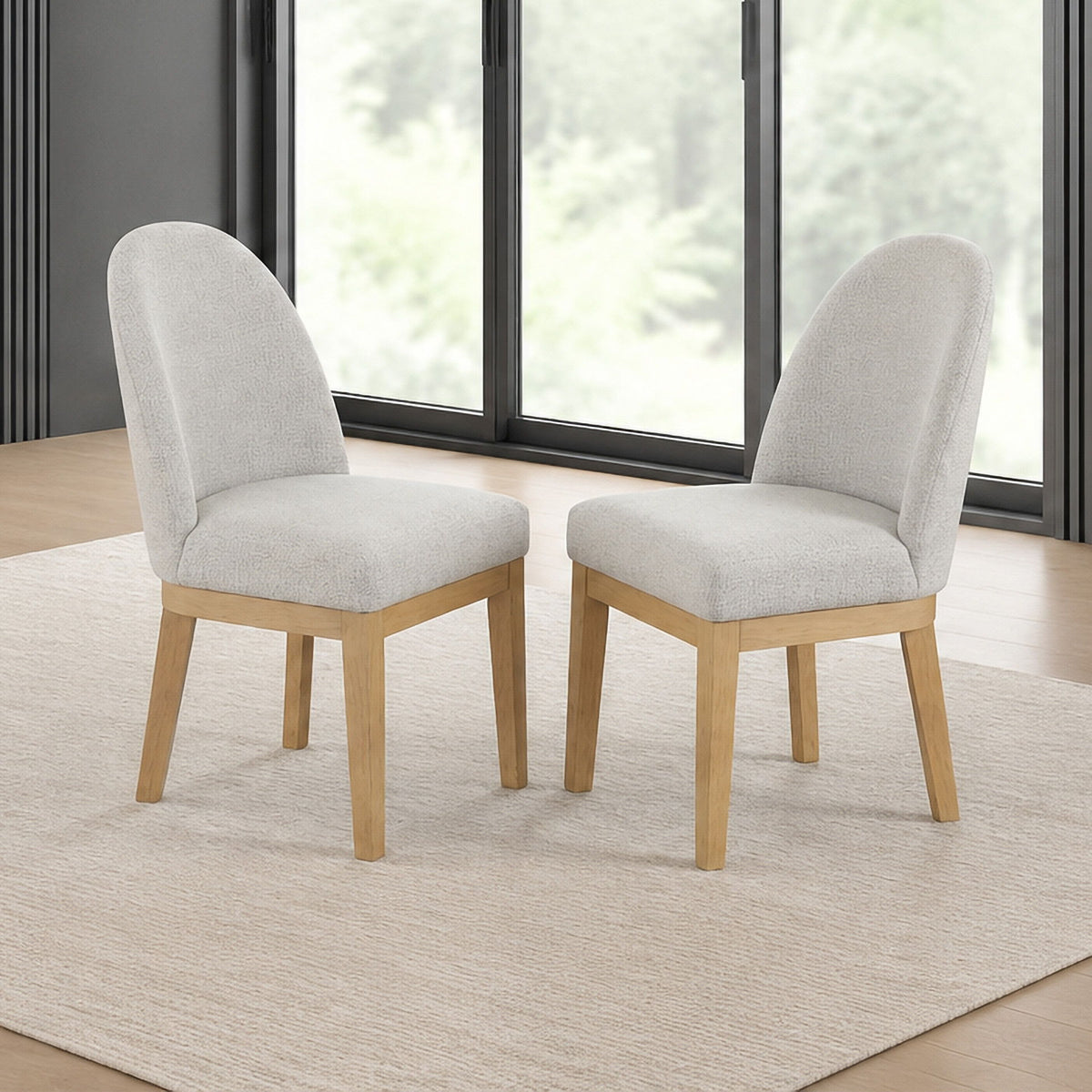 Essence - Upholstered Curved Back Chair (Set of 2)