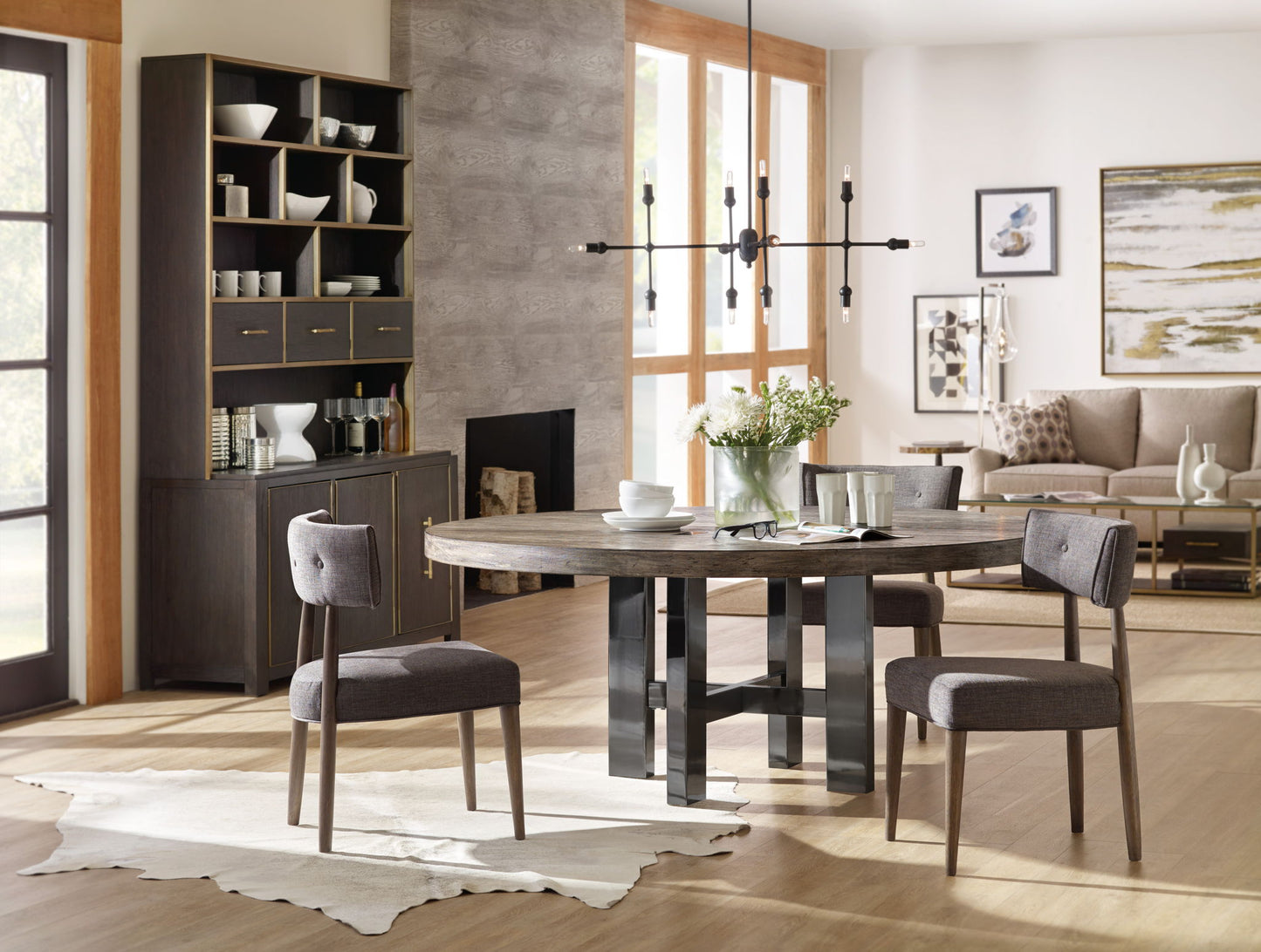 Curata - 72" Round Dining Table - Dark Gray