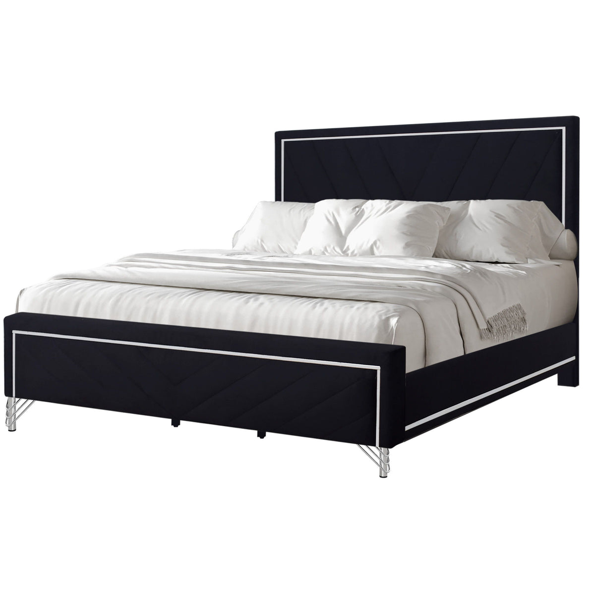 Ava - Western King Headboard, Footboard & Slat Kit - Ebony