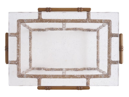 Palm Desert Poolside - Marble Top Accent Table - Dark Brown / White