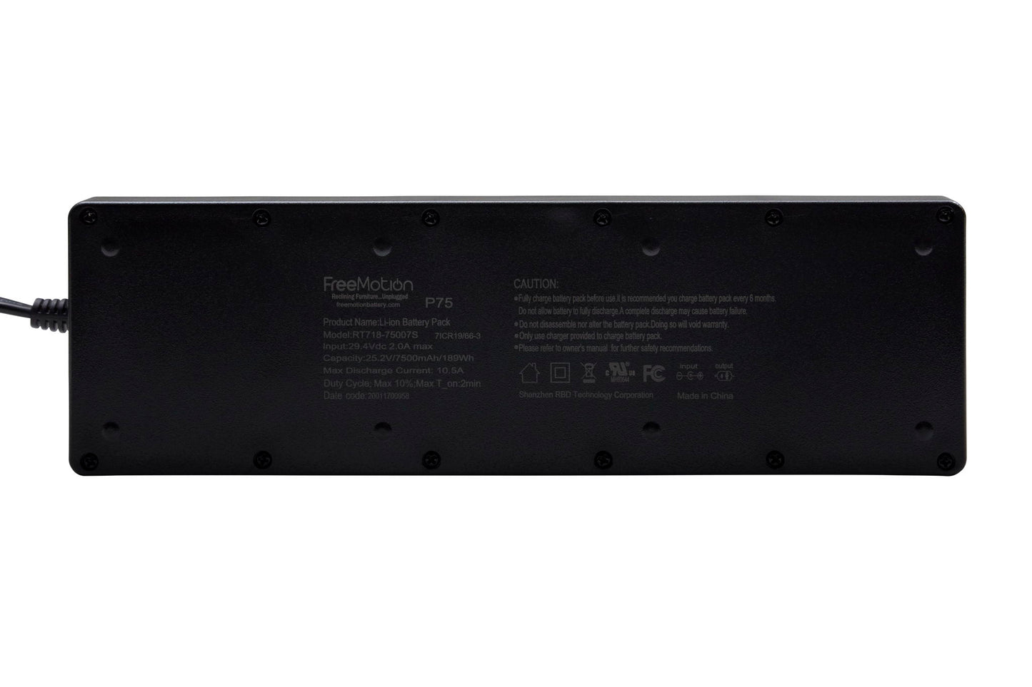 Freemotion - Battery 7500mAh, Universal Bracket And Y3 Cable - Black