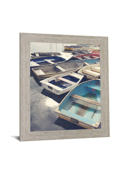 Dockside Drift - 28" x 34" Framed Wall Art - Light Blue
