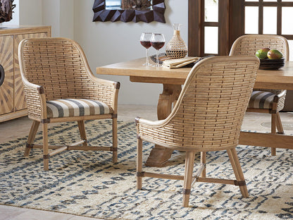 Los Altos - Keeling Woven Side Chair With Green Seat- Light Brown