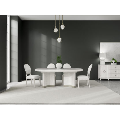 Hepburn - Oval Back Upholstered Side Chair (Set of 2) - White