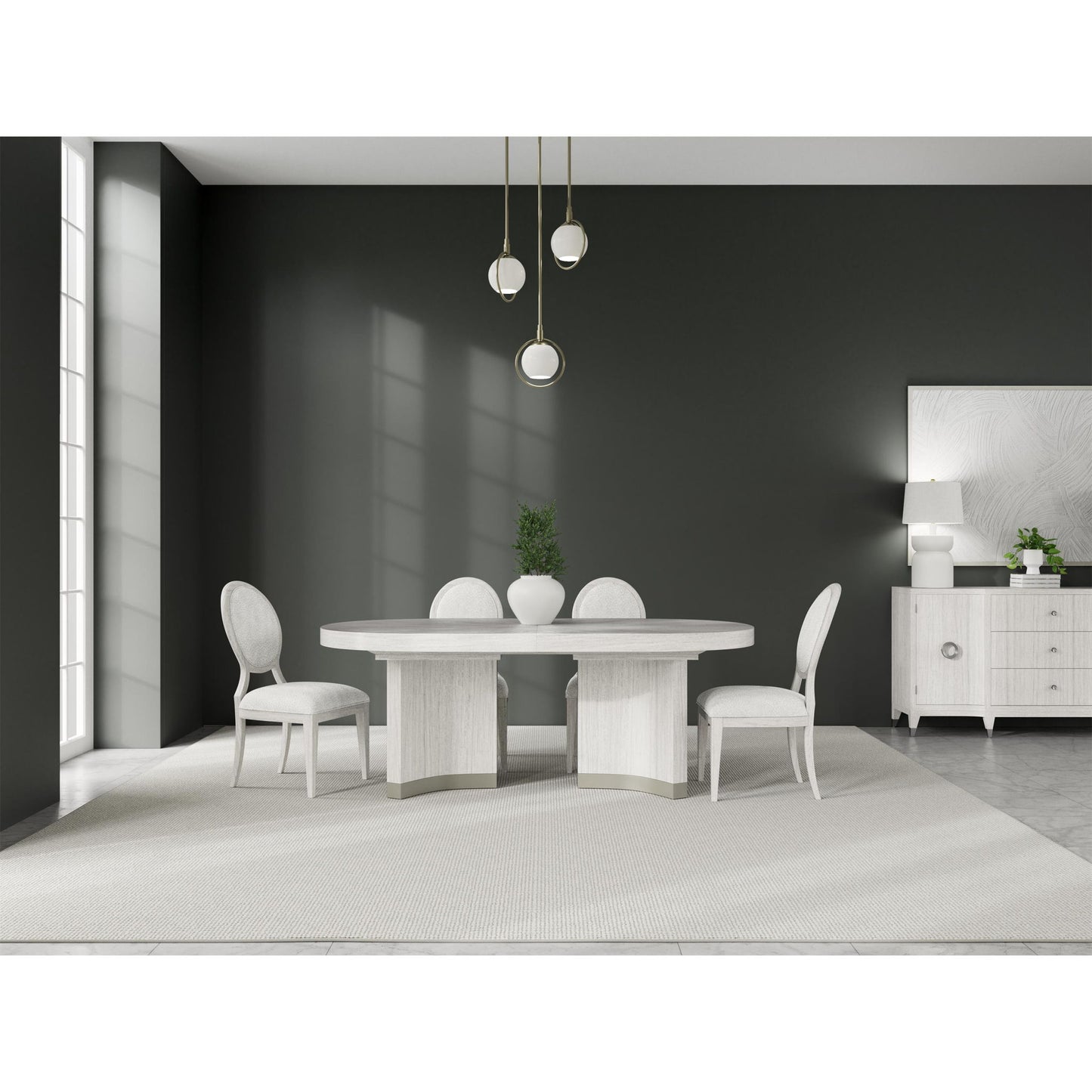 Hepburn - Oval Dining Table Base - White
