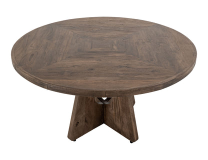 Natural Teca - 55" Round Table Top - Quartersawn Oak / Marooned Brown