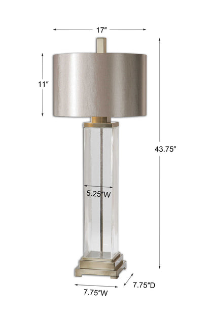 Drustan - Clear Glass Table Lamp - Pearl Silver