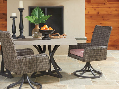 Cypress Point Ocean Terrace - Arm Dining Chair Swivel Rocker - Dark Gray