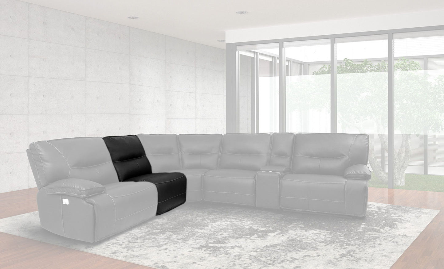 Spartacus - Manual Armless Recliner - Black