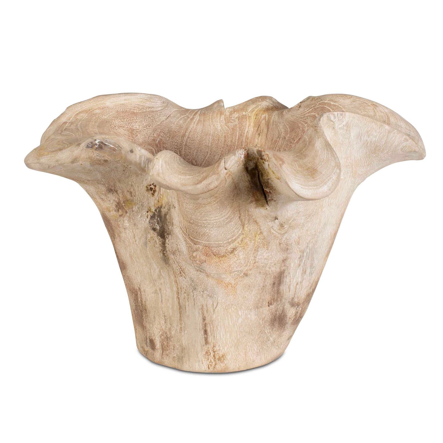 Teak Flow - Outdoor Bowl - White Wash