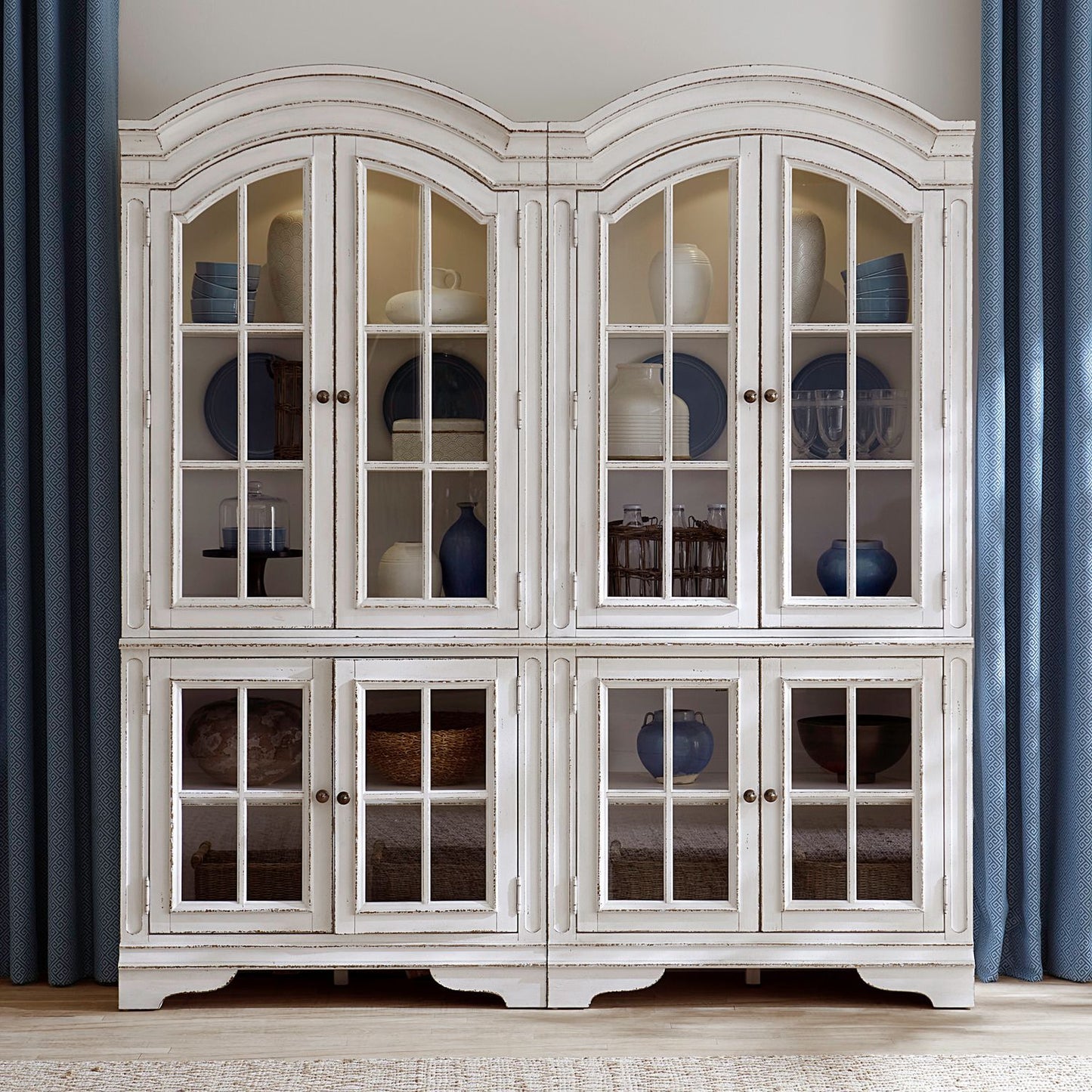Magnolia Manor - Bunching Cabinet (Set of 2) - Antique White