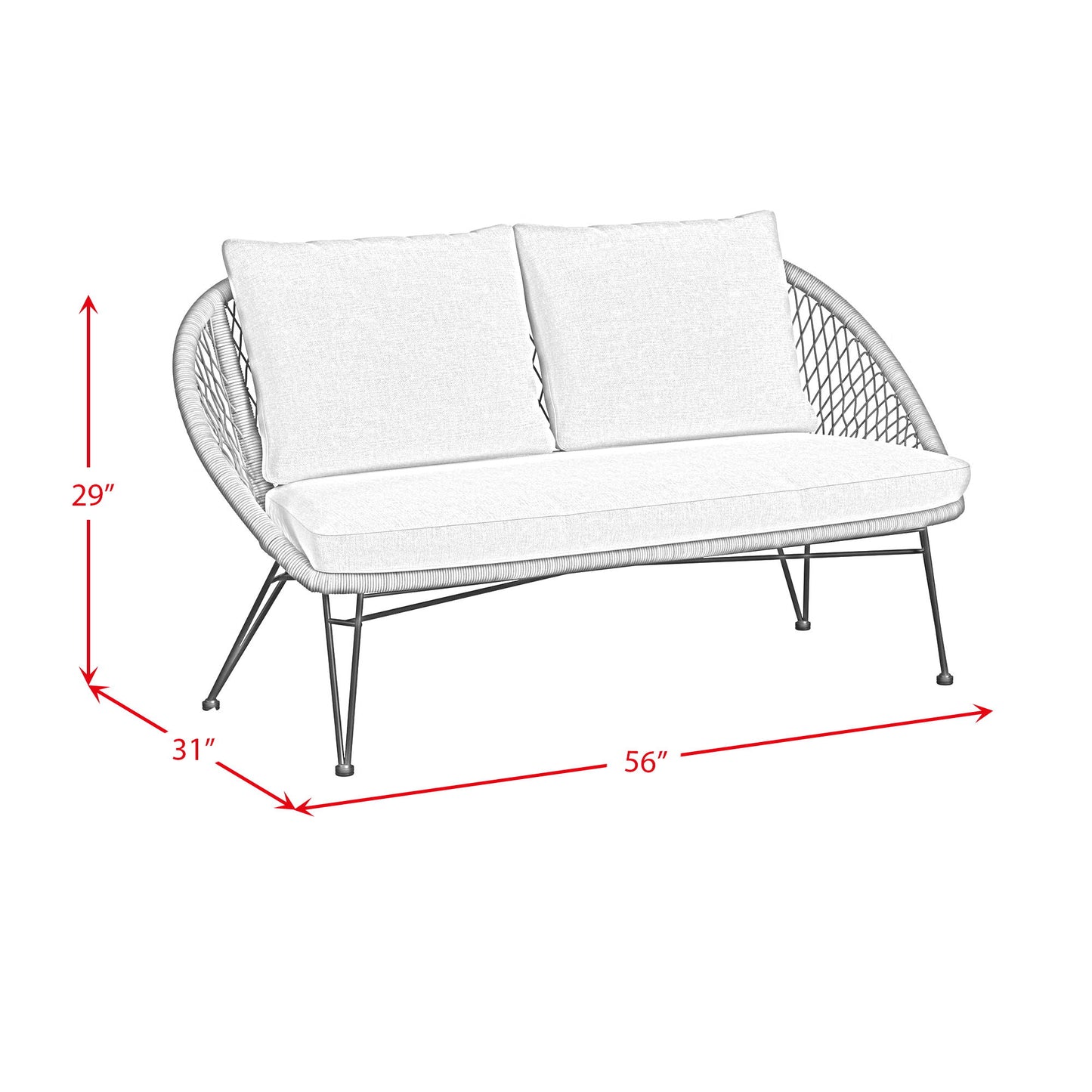 Grace - 4 Piece Outdoor Seating Set - Beige / Natural